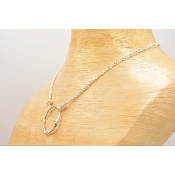 Sparkling Sage Pendant Necklace Brushed Silver Layered Multi-Chain Signed Bin2C - Picture 8 of 12